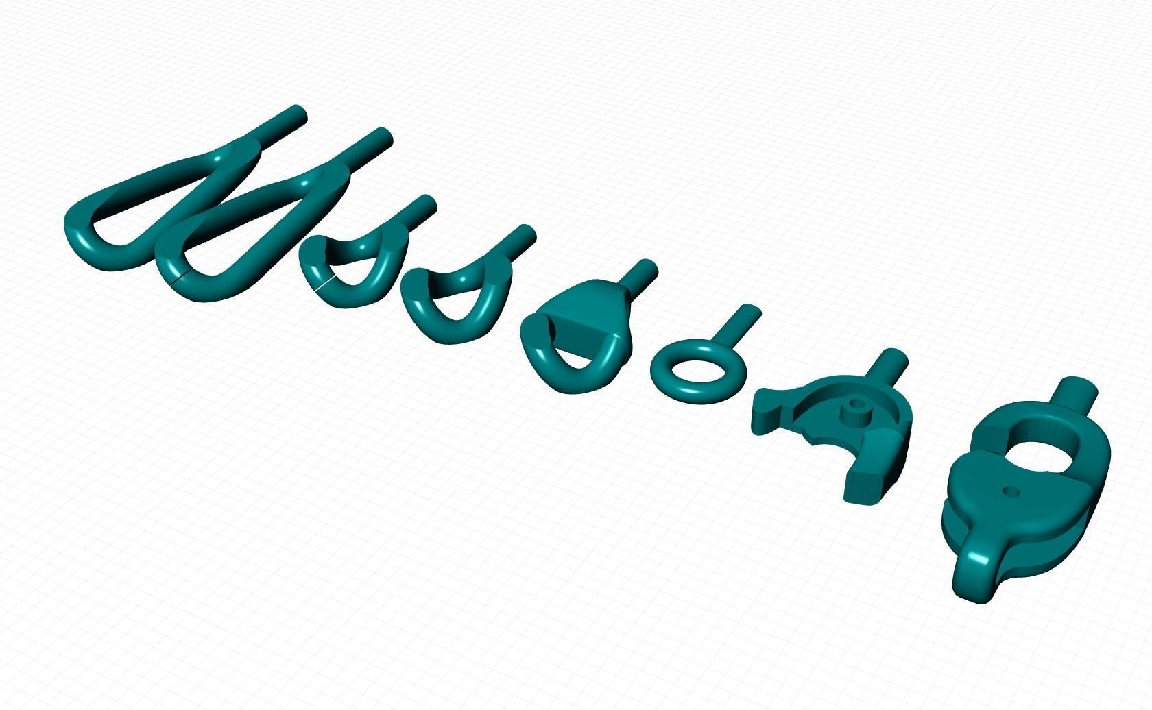 LINK CHAIN BRACELET 020 3D print model_2