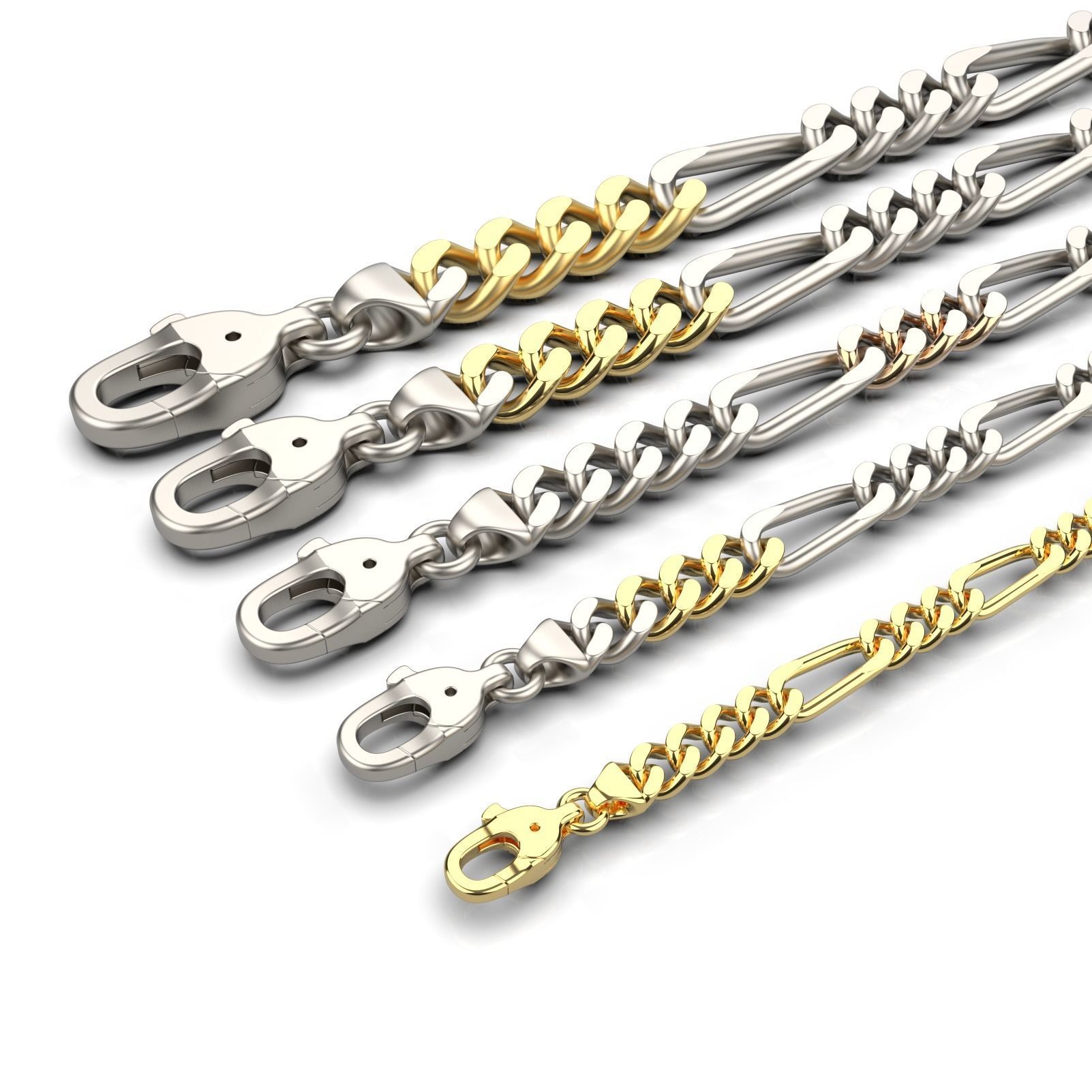 LINK CHAIN BRACELET 020 3D print model_4