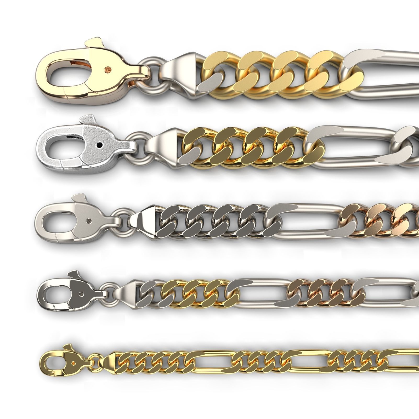 LINK CHAIN BRACELET 020 3D print model_5