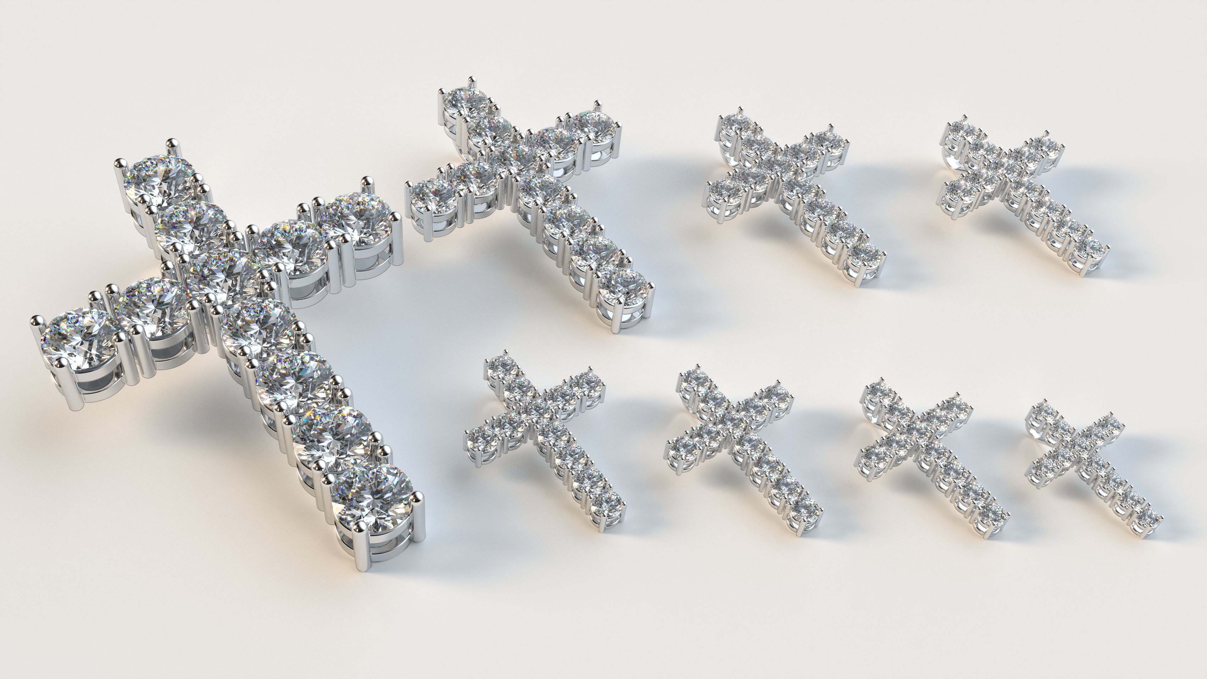 Diamond cross with hidden loop 3D print model_7