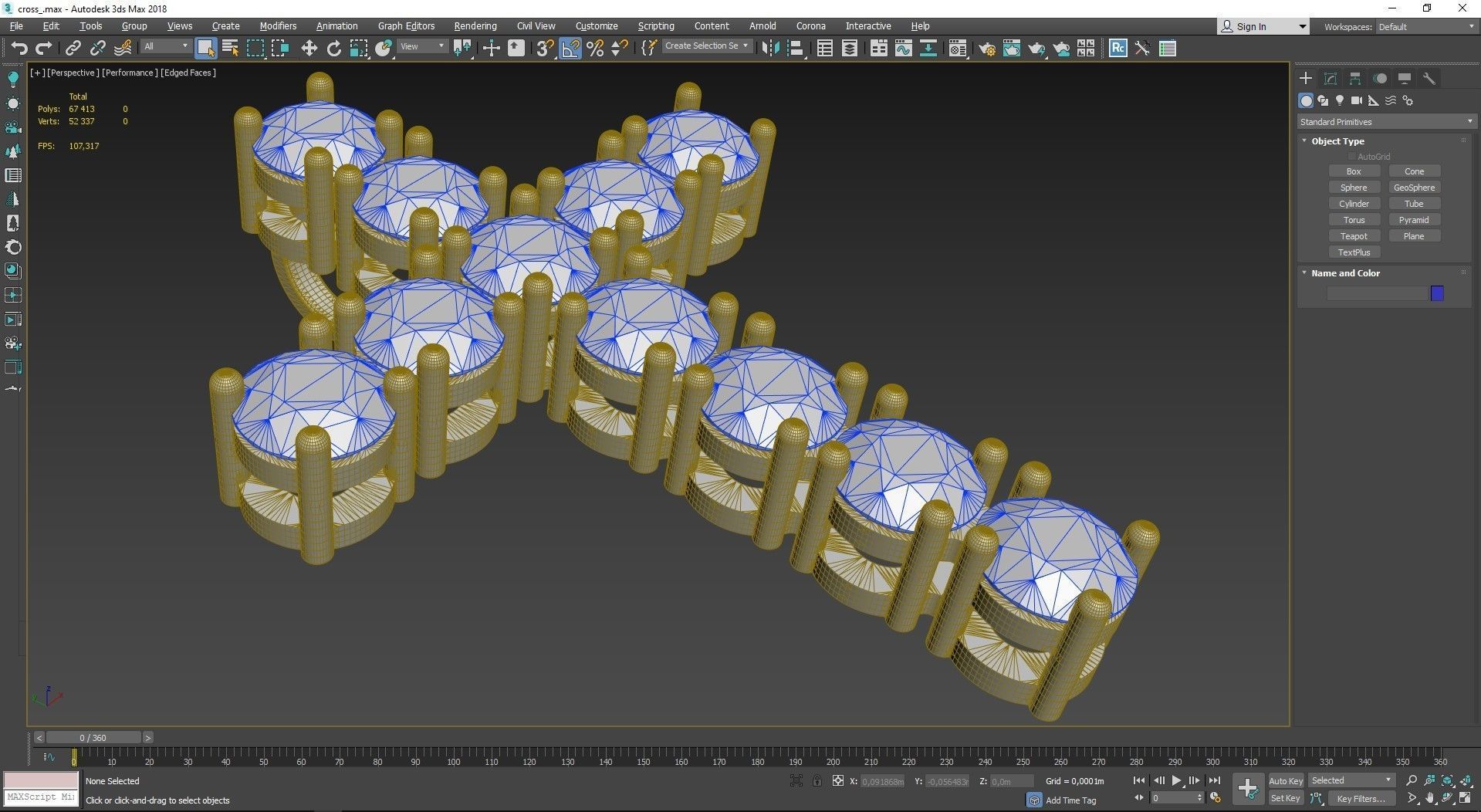 Diamond cross with hidden loop 3D print model_12
