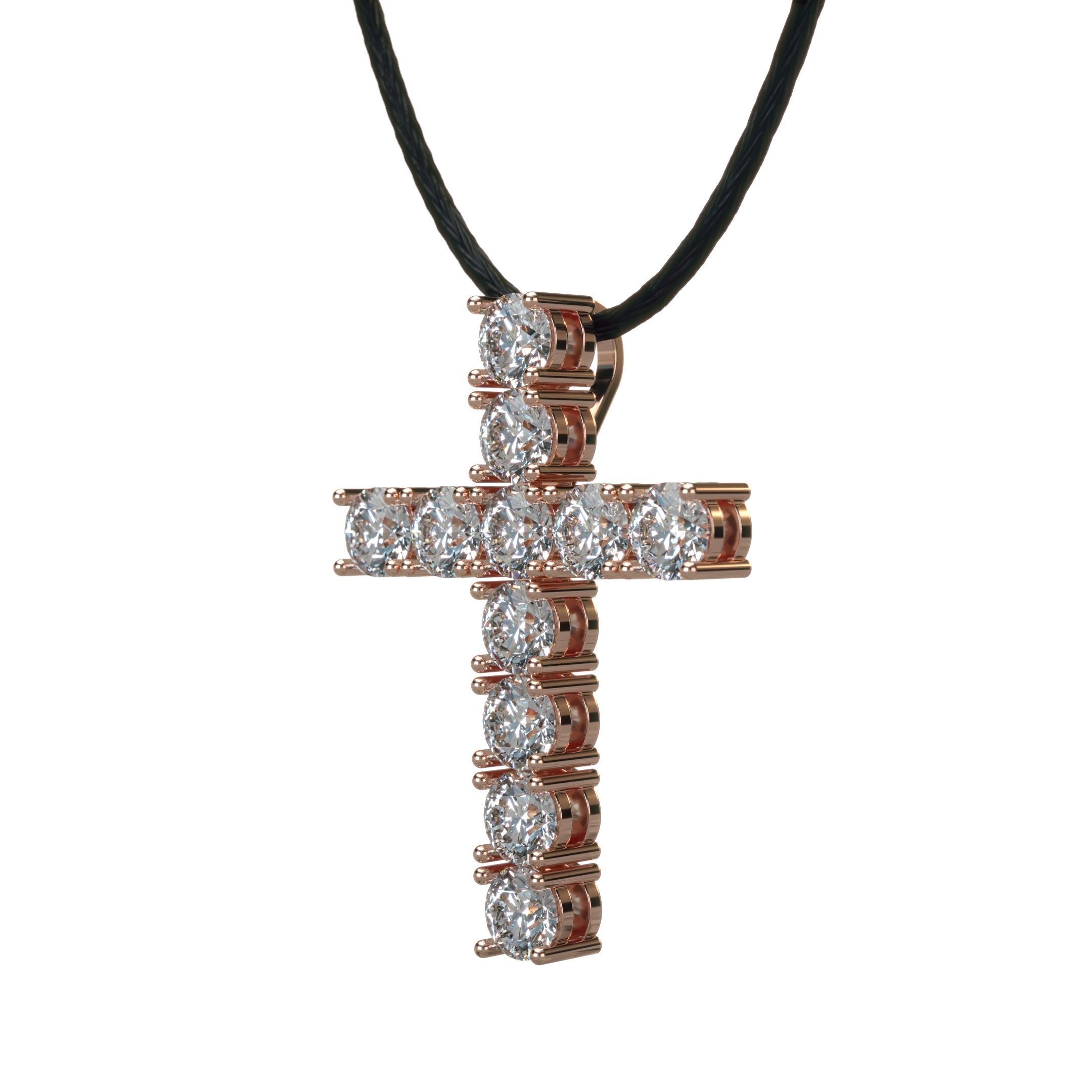 Diamond cross with hidden loop 3D print model_16