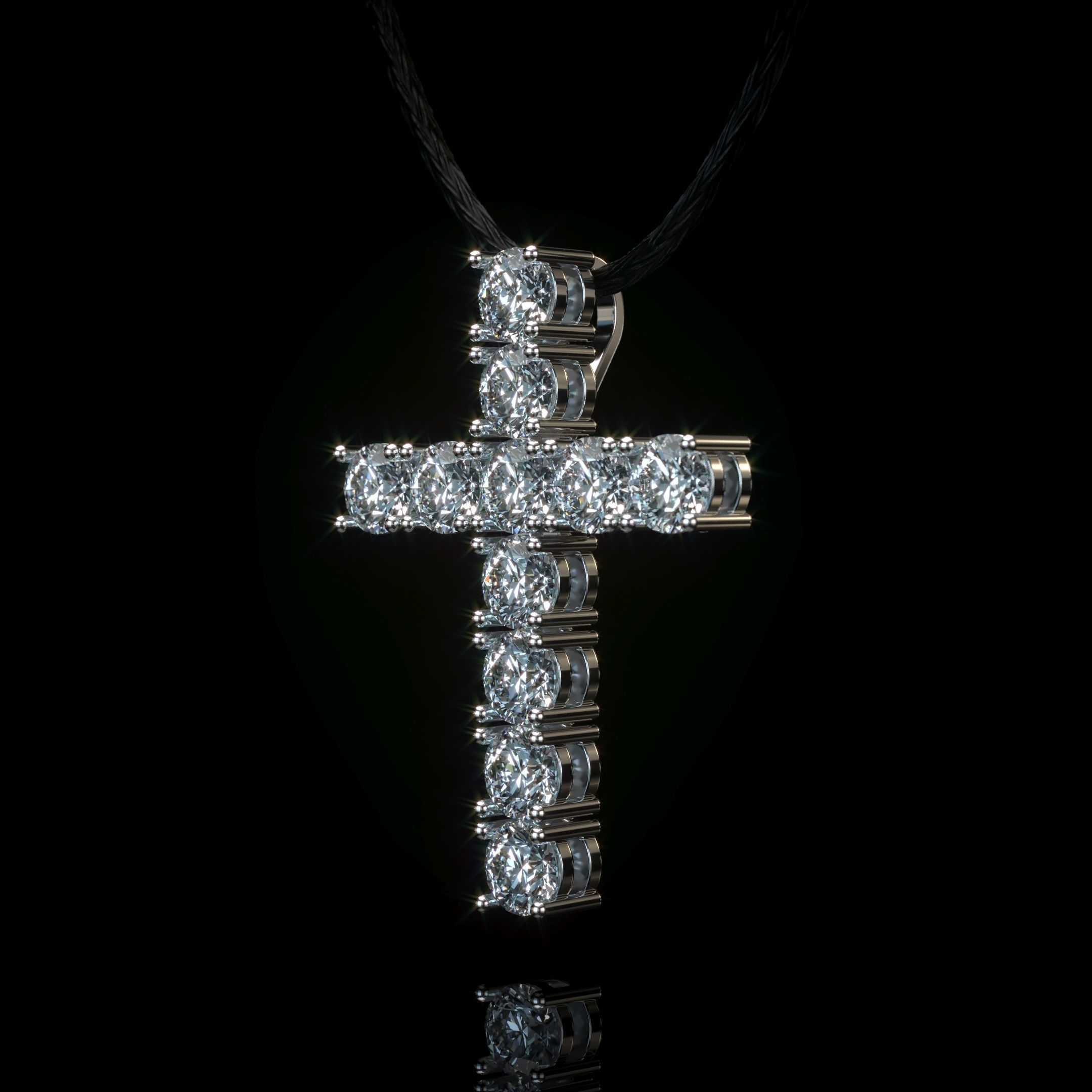 Diamond cross with hidden loop 3D print model_1