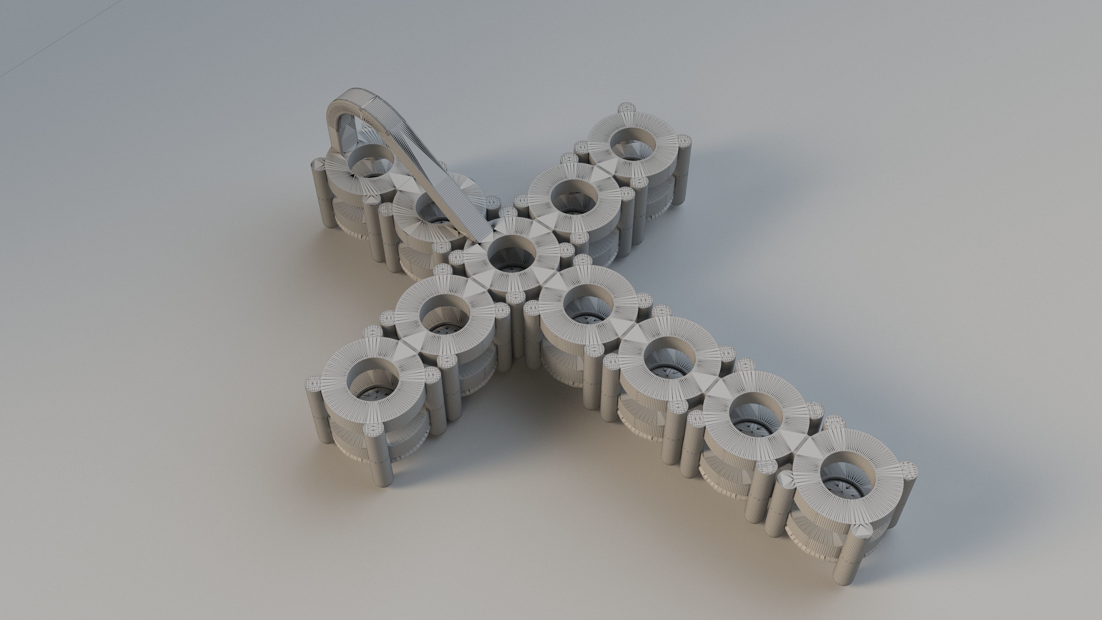 Diamond cross with hidden loop 3D print model_11