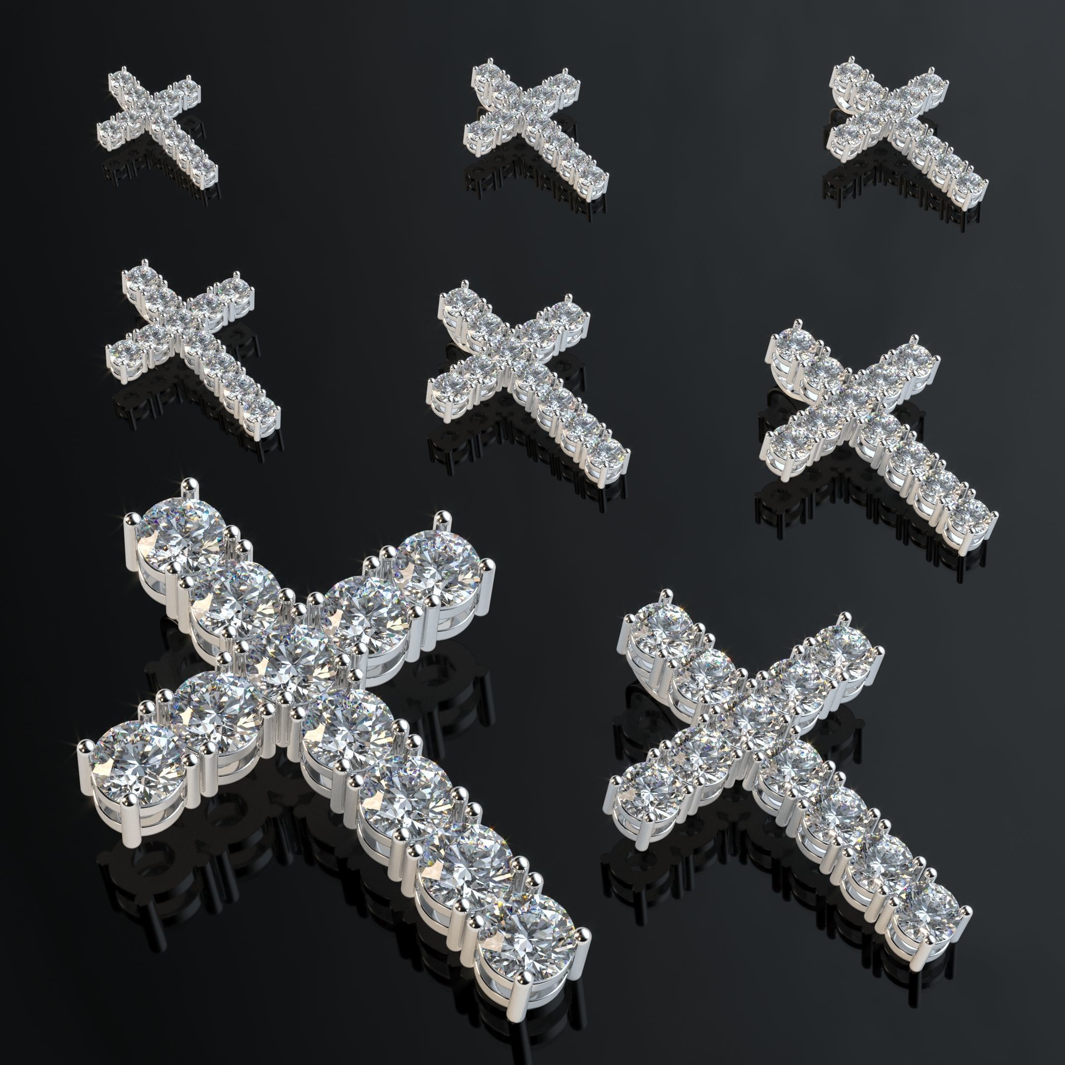 Diamond cross with hidden loop 3D print model_18