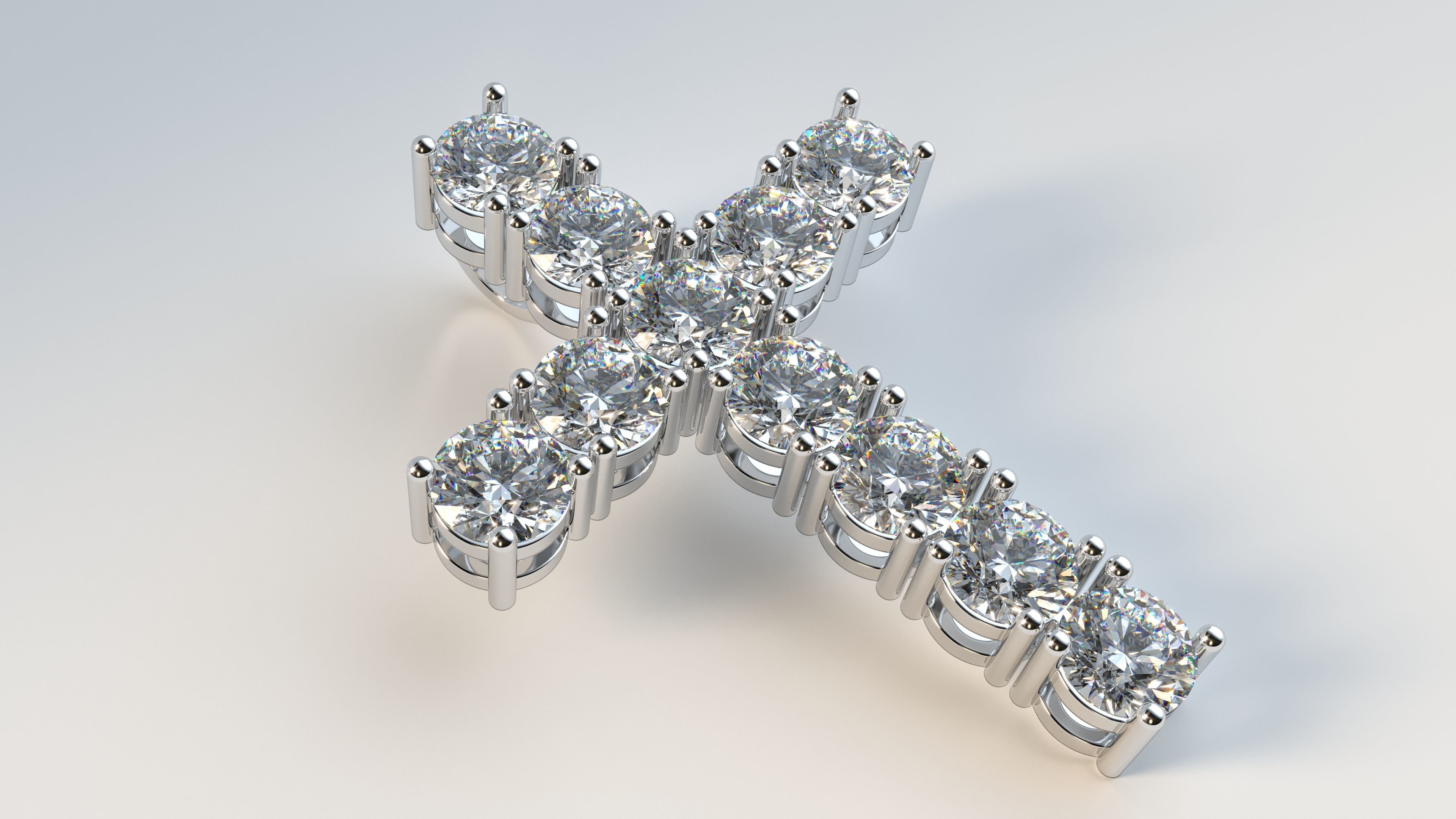 Diamond cross with hidden loop 3D print model_8
