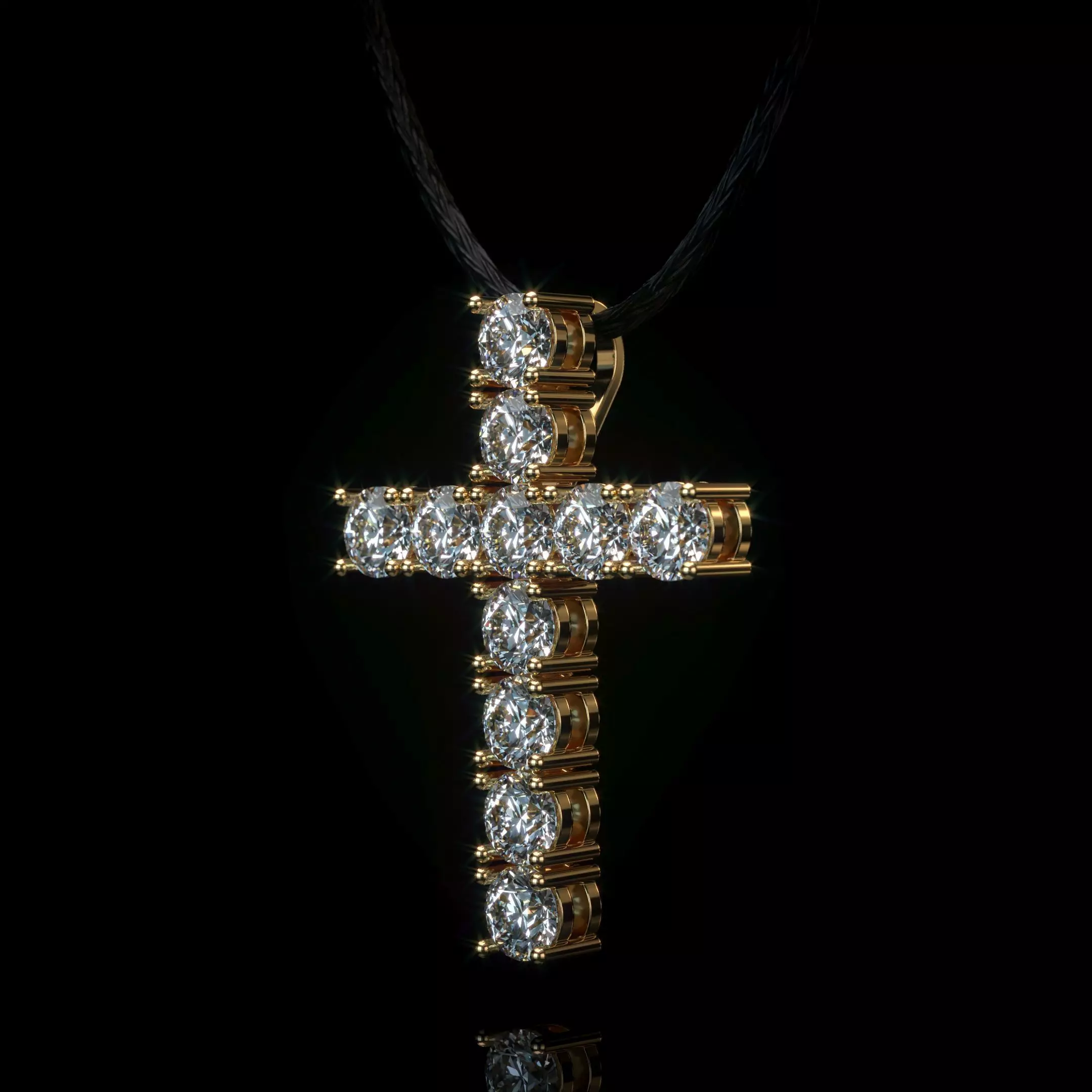 Diamond cross with hidden loop 3D print model_0