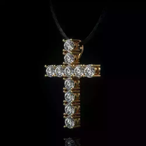 Diamond cross with hidden loop 3D print model