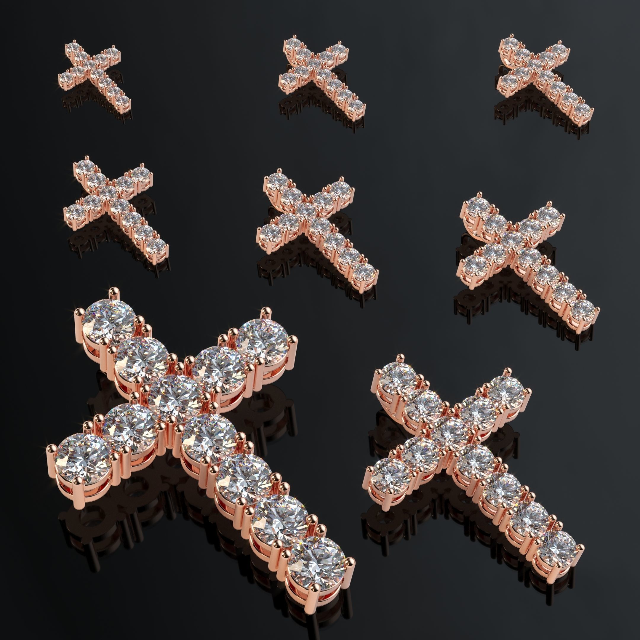 Diamond cross with hidden loop 3D print model_17