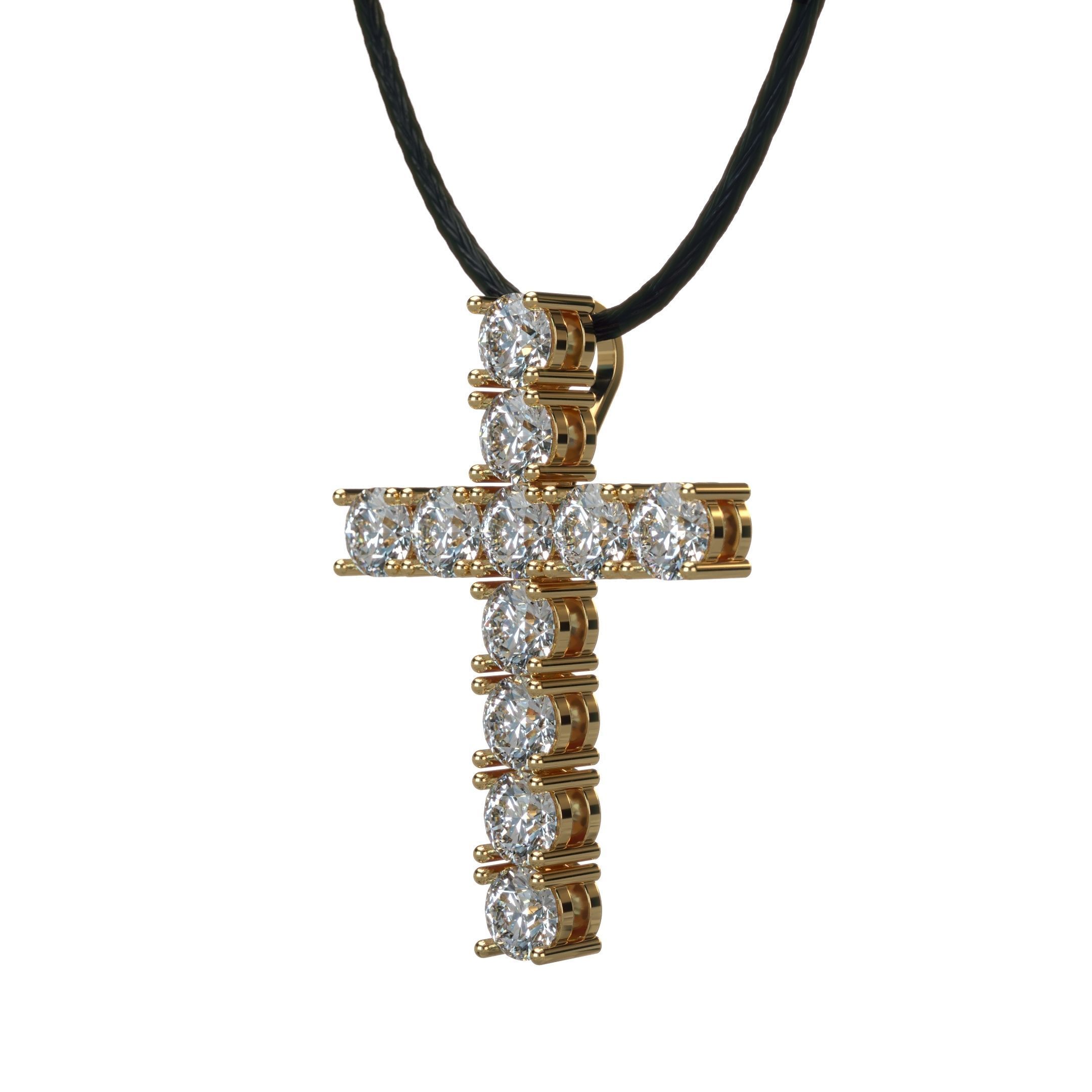 Diamond cross with hidden loop 3D print model_14