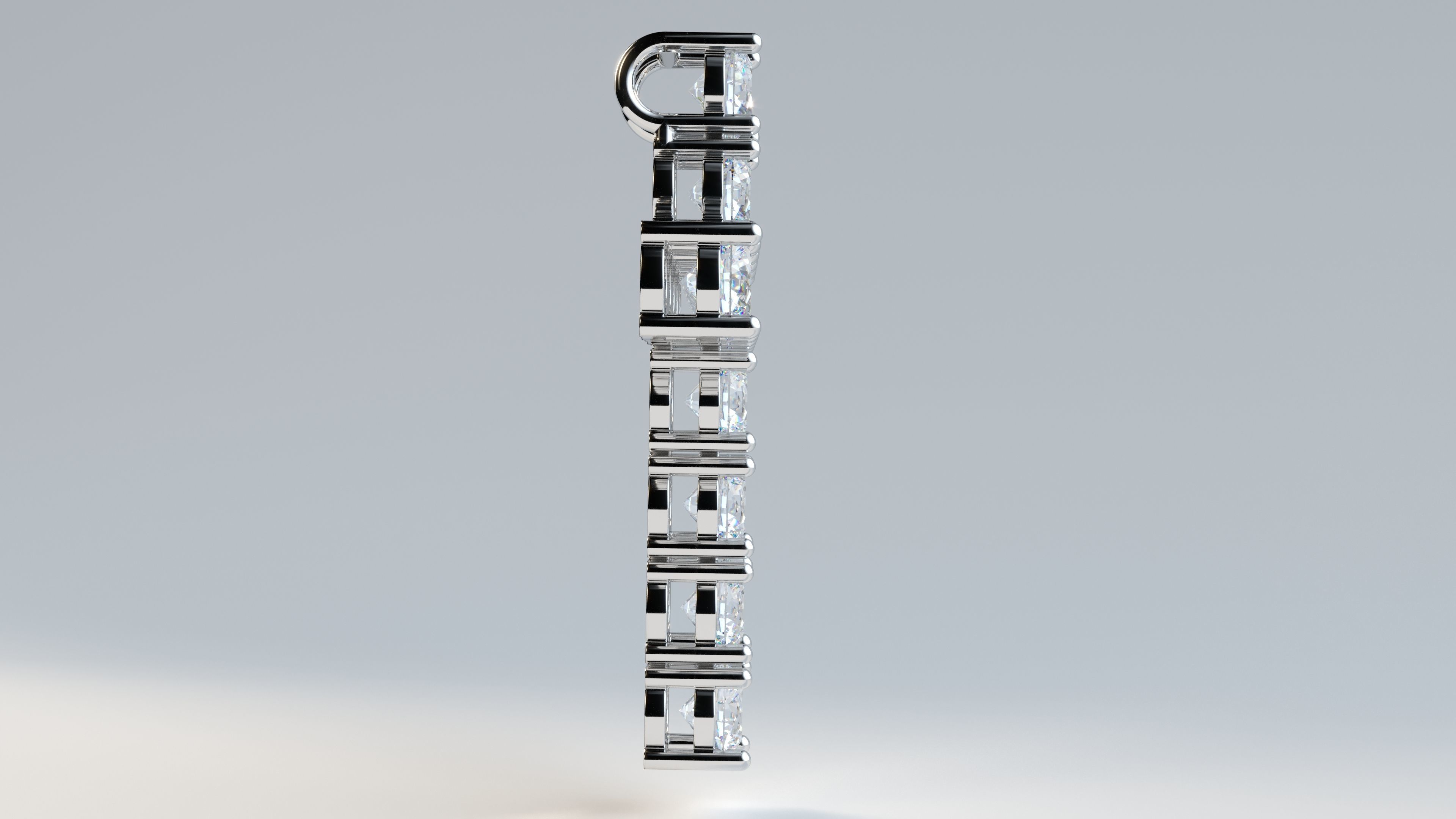 Cross with diamonds 3D print model_15