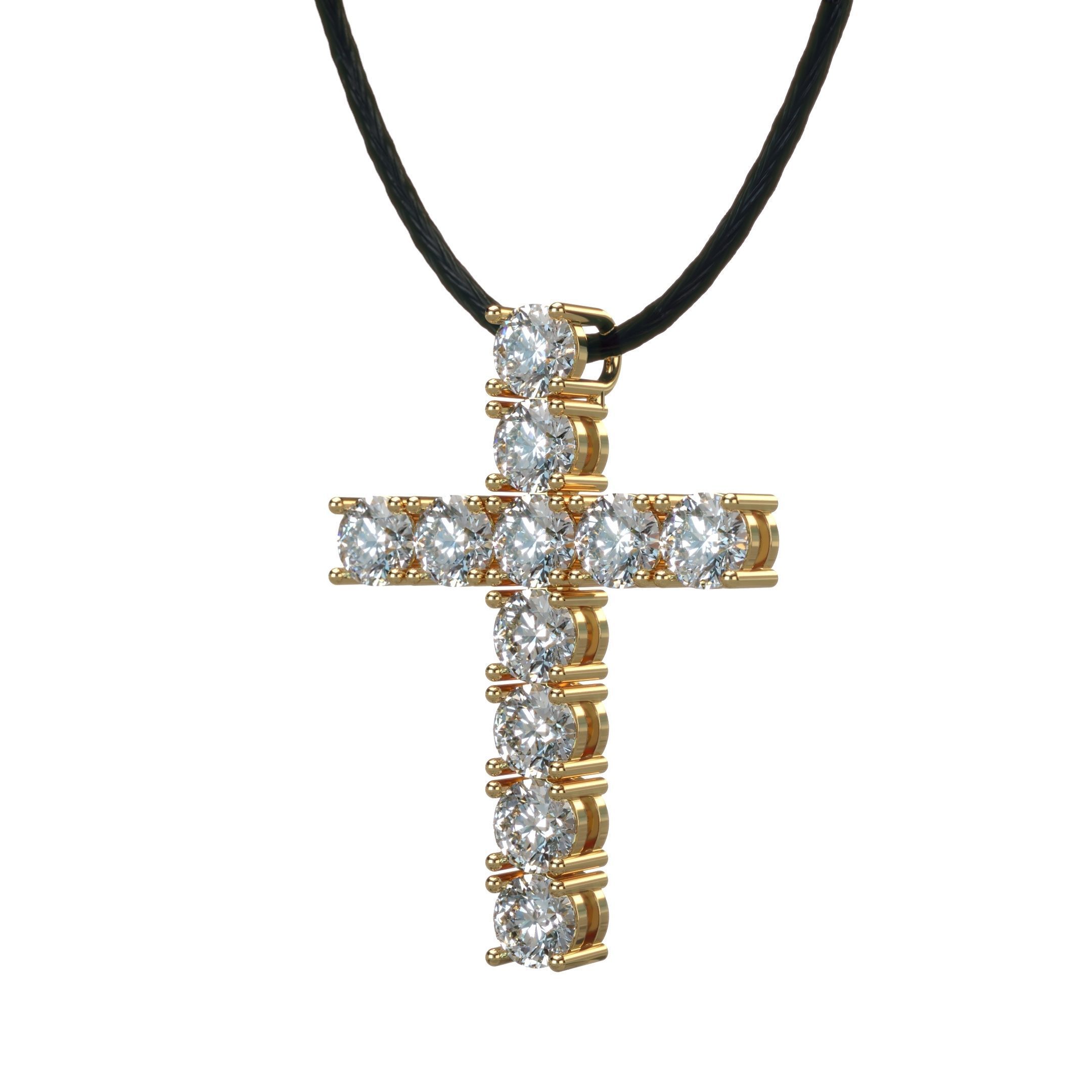 Cross with diamonds 3D print model_21