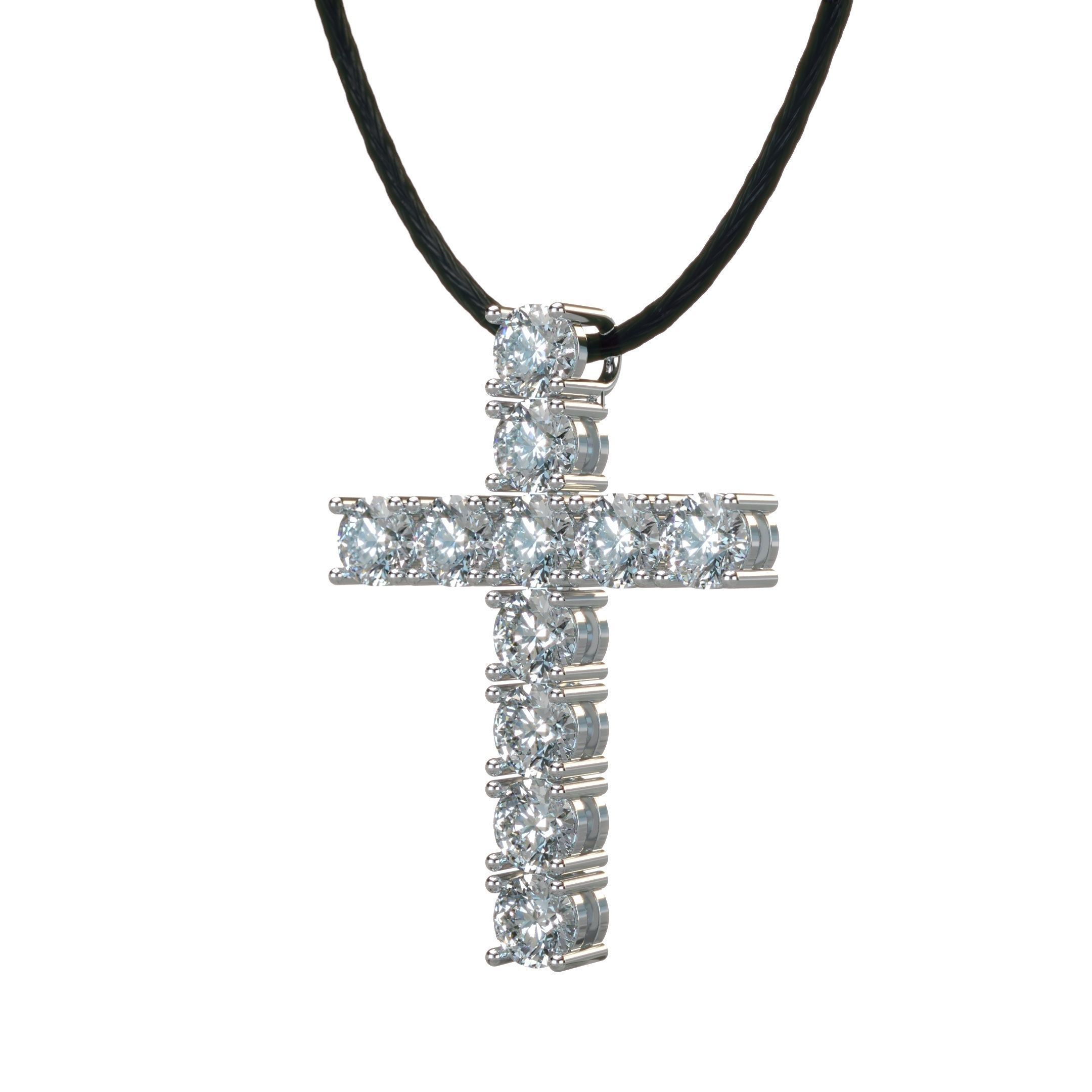 Cross with diamonds 3D print model_20