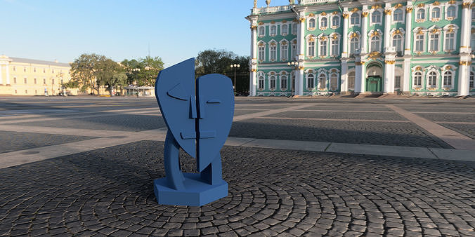 Face-Mask sculpture 3D model
