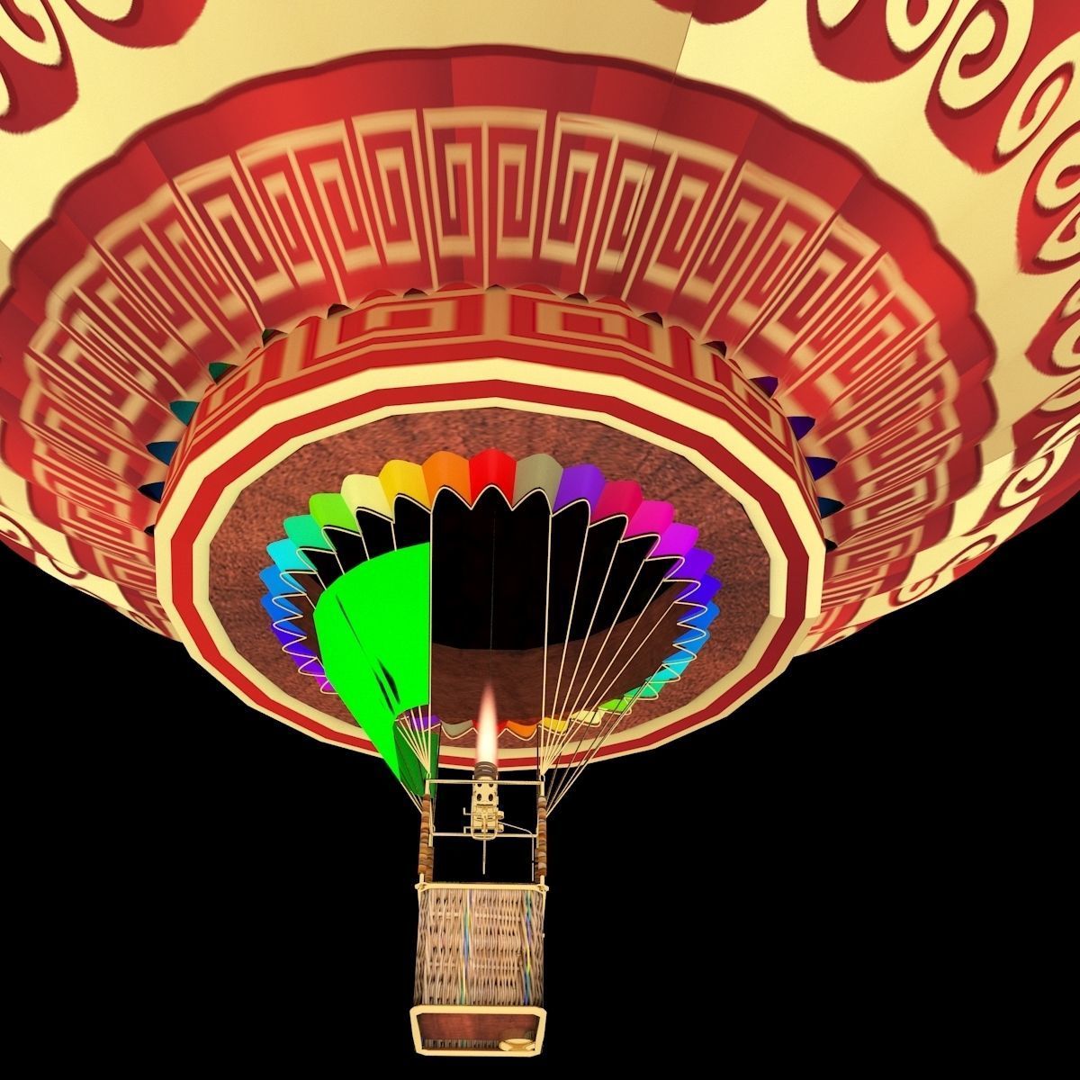 Chinese lantern Air Balloon 3D model_1