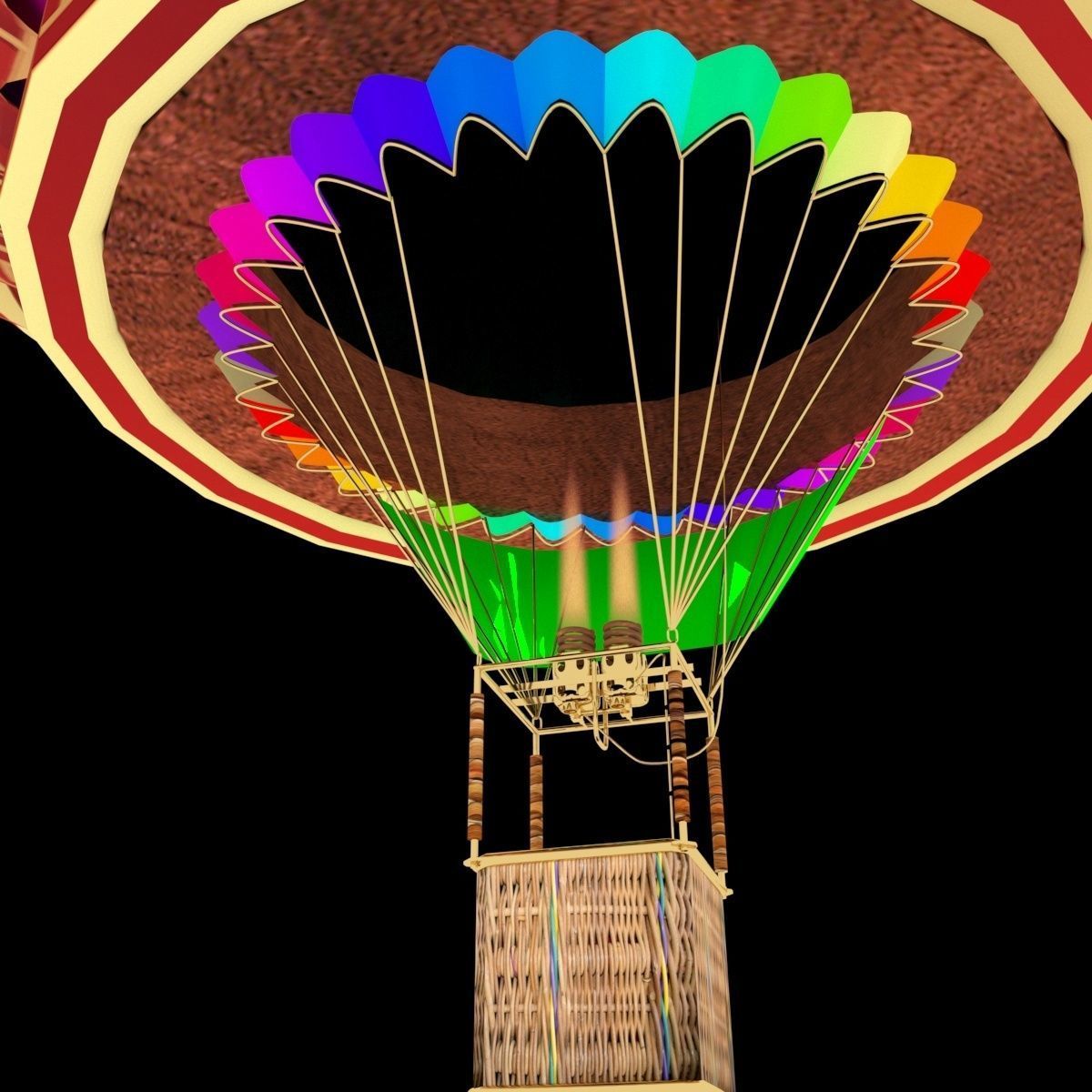 Chinese lantern Air Balloon 3D model_2