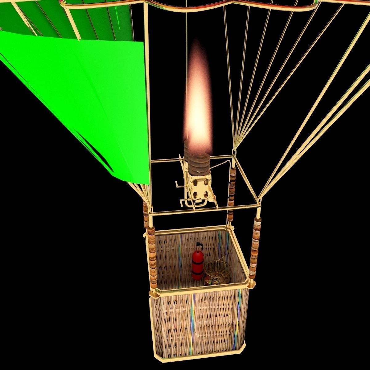 Chinese lantern Air Balloon 3D model_6