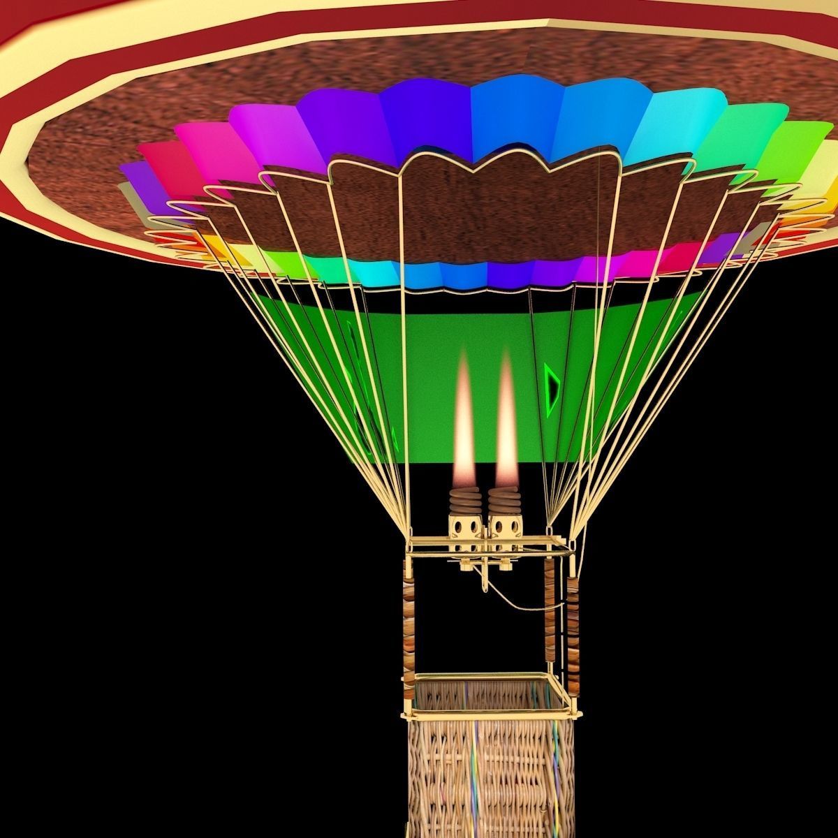 Chinese lantern Air Balloon 3D model_8