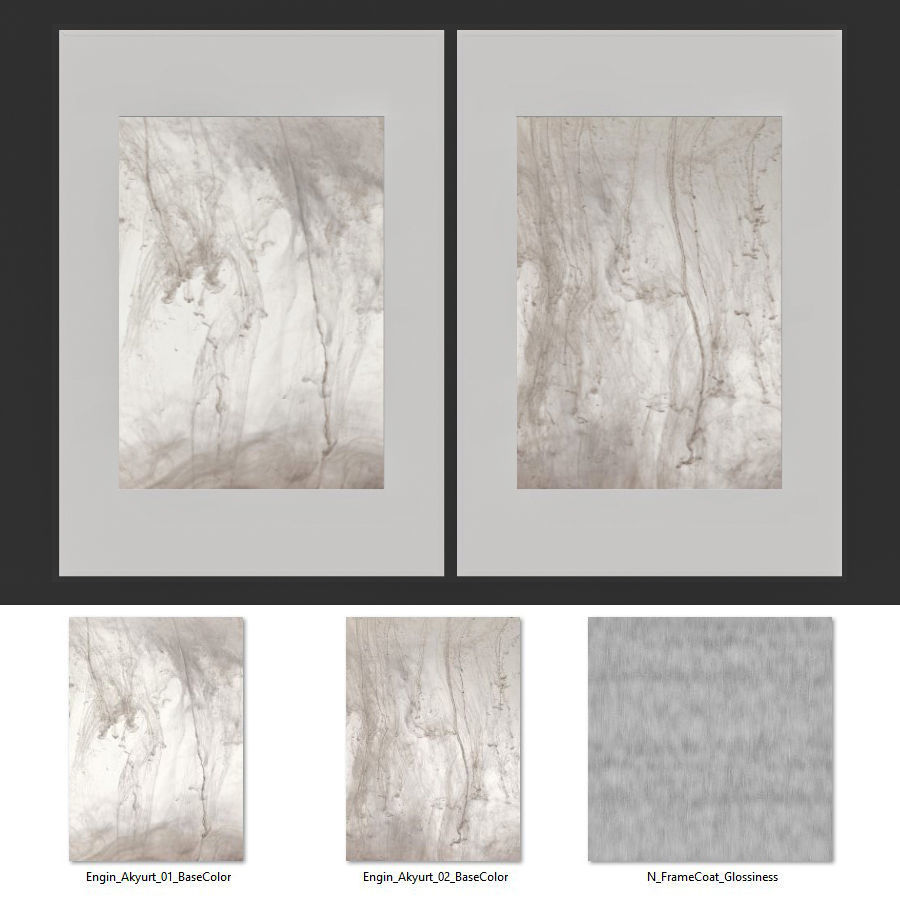 Diptych abstract poster set 3D model_5