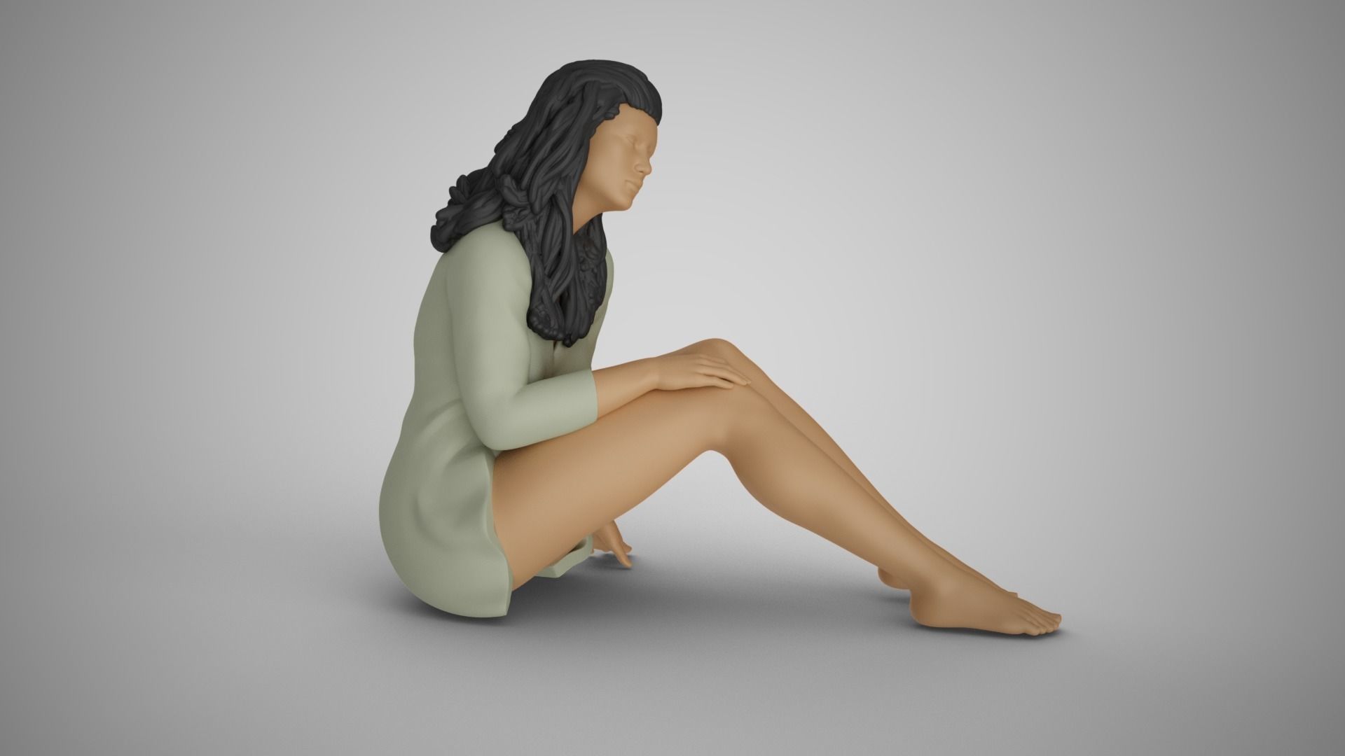 Girl Live in Stagnation 3D print model_5