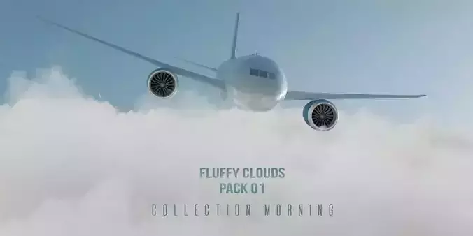 Fluffy Clouds Pack 01 and Cloud Node Shader for Blender Low-poly 3D model