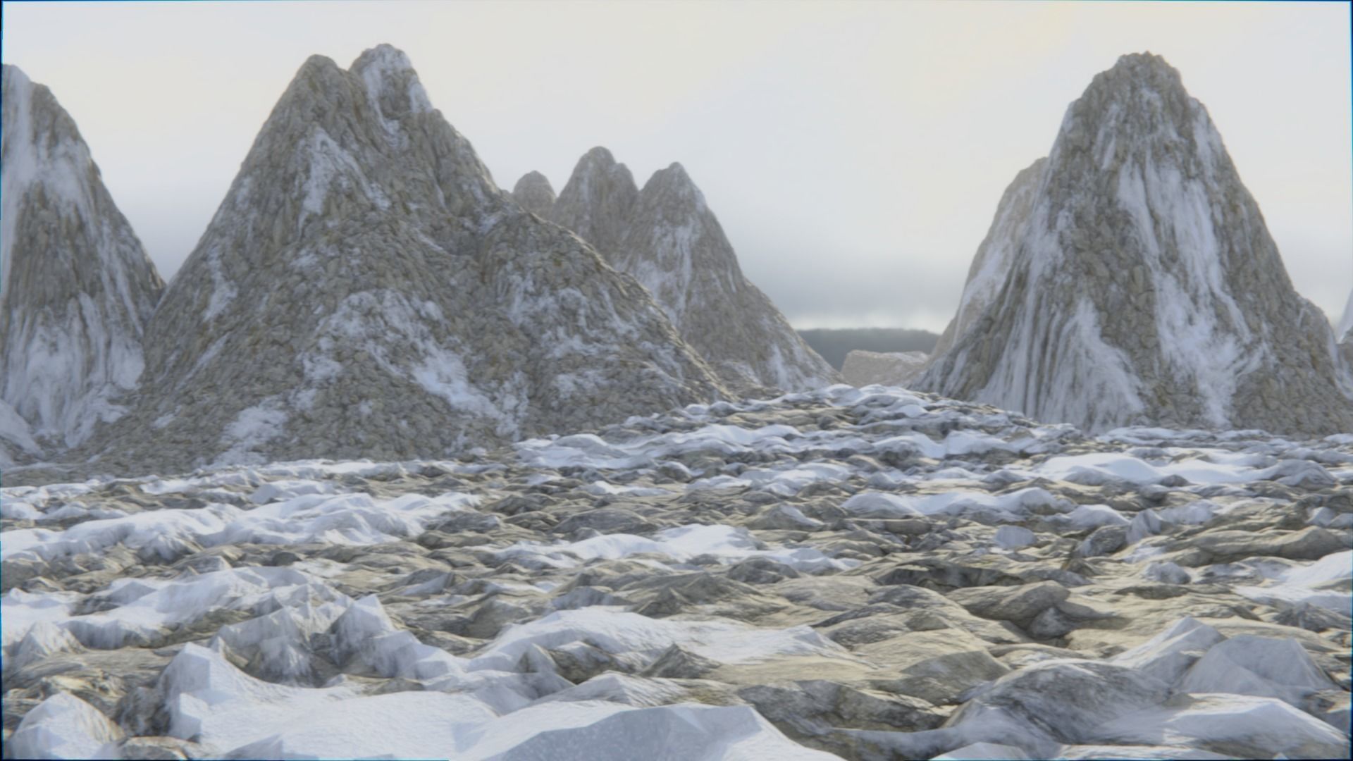 Landscapes 1 - Snowy Mountain 1c 3D model_2