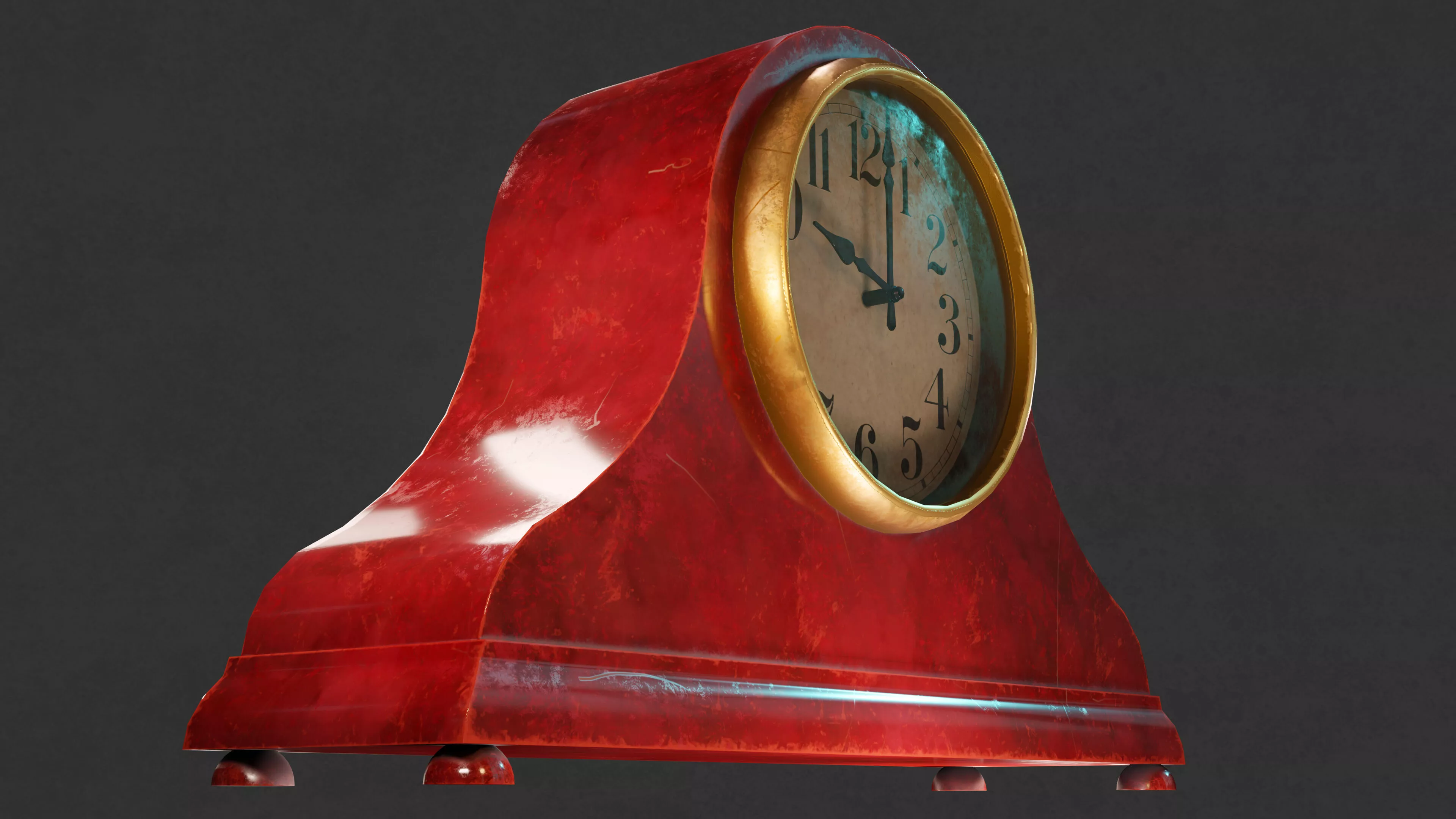 Old clock Antique Low-poly 3D model