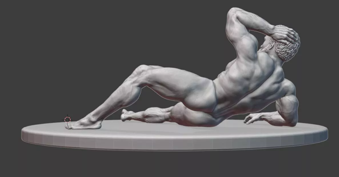 Hercules statue of man laying 3D print model