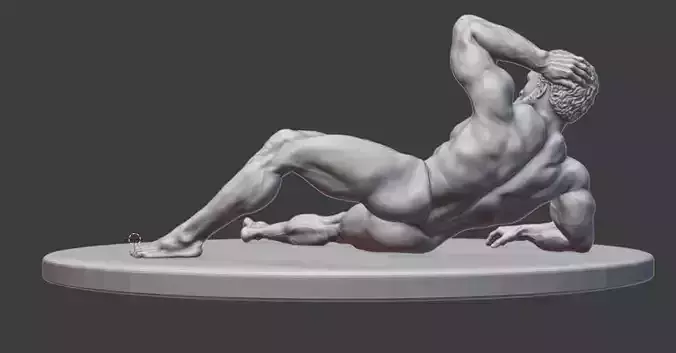 Hercules statue of man laying 3D print model