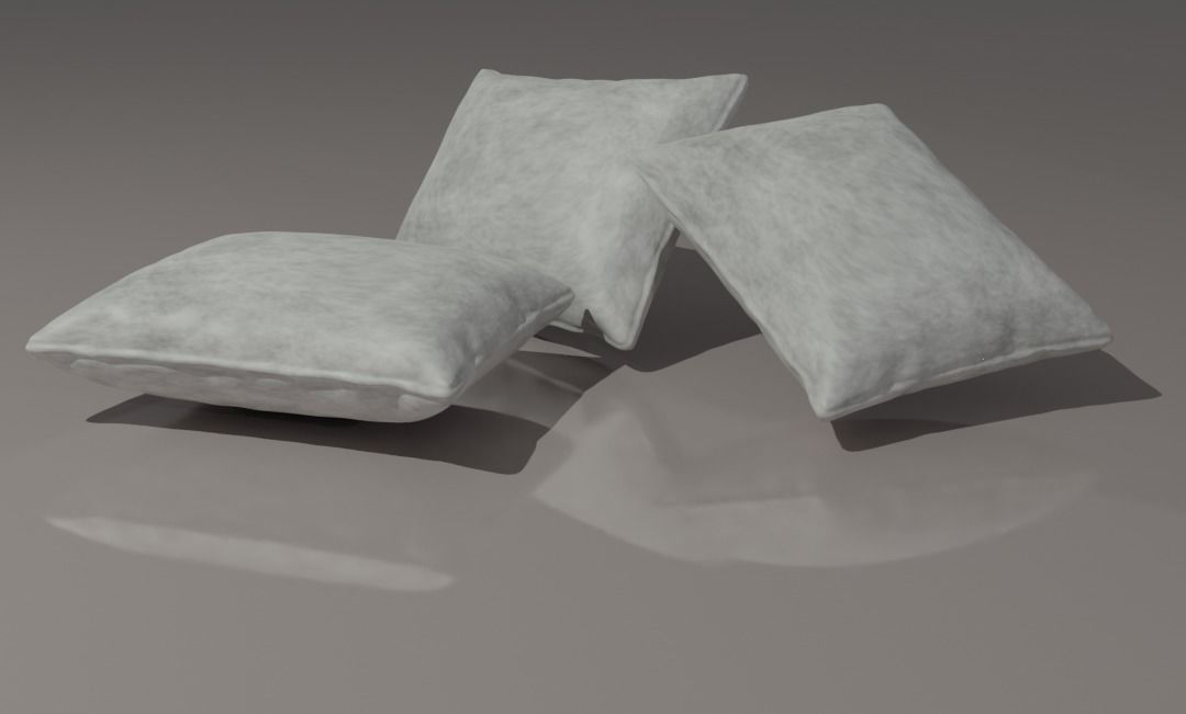 Bed with Pillow Free 3D model_2