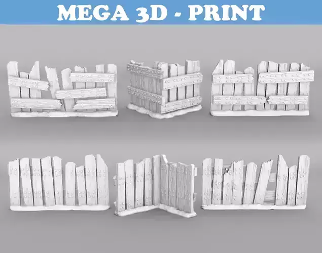 Tabletop Miniatures - Wooden Fence Modulars