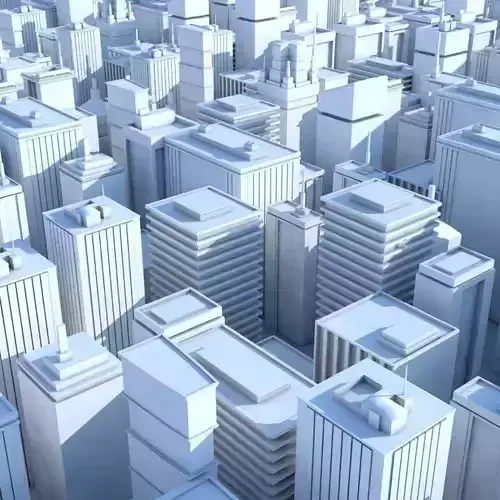 low poly buildings city