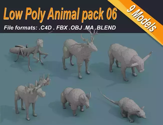 Low Poly 3d Animals Isometric Icon Pack 06 Low-poly 3D model