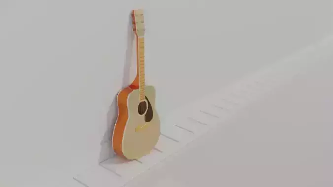 Guitar acoustic on wall