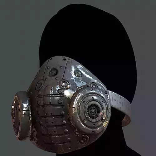 Gas mask helmet 3d model scifi Low-poly