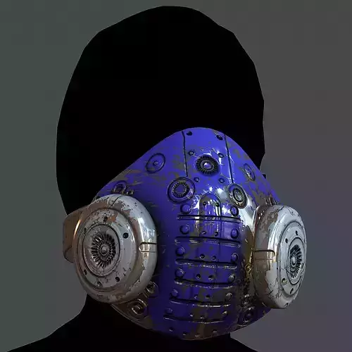 Gas mask helmet 3d model scifi Low-poly