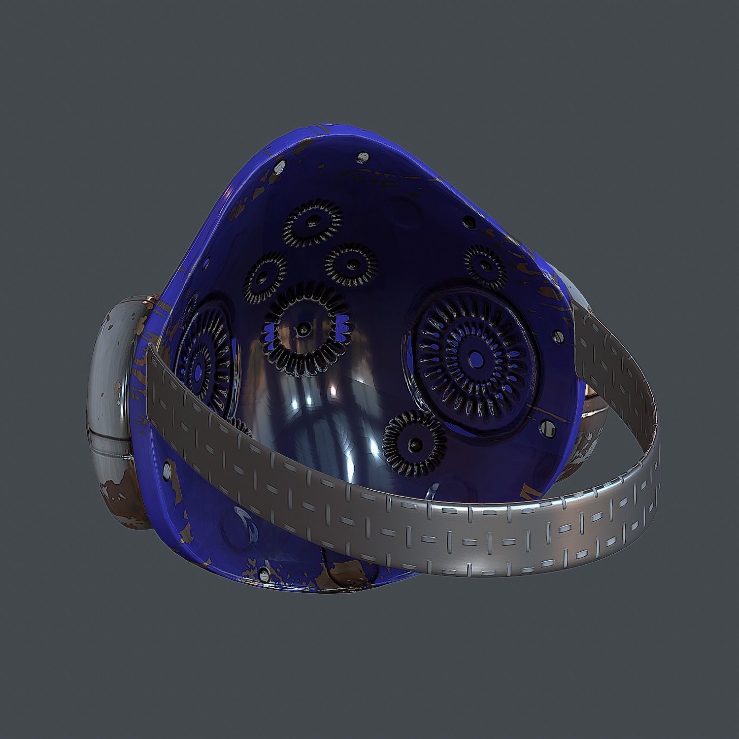 Gas mask helmet 3d model scifi Low-poly Low-poly 3D model_5