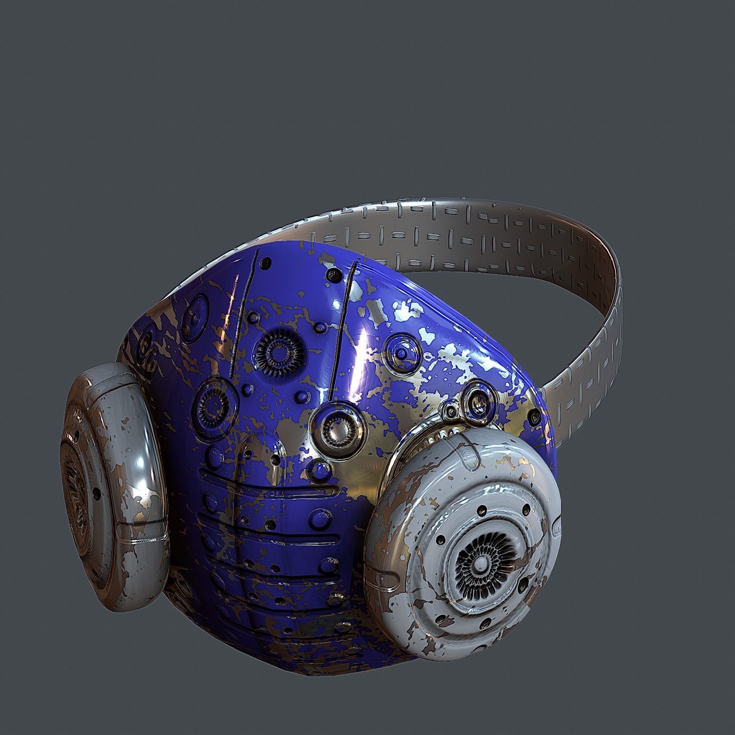 Gas mask helmet 3d model scifi Low-poly Low-poly 3D model_6