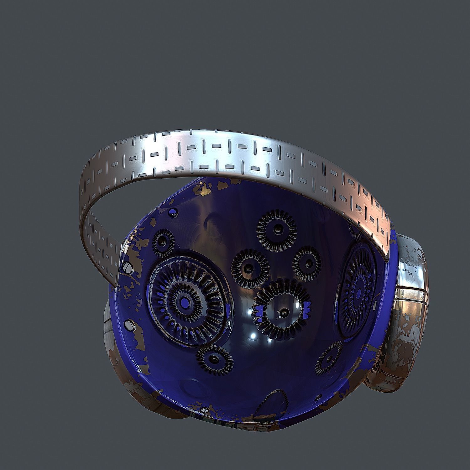 Gas mask helmet 3d model scifi Low-poly Low-poly 3D model_4