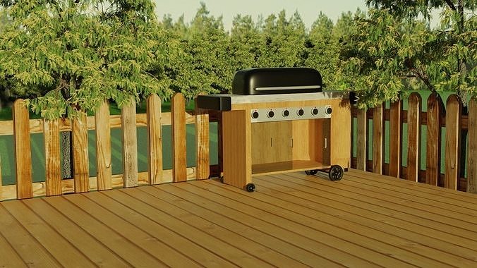 Grill scene Free 3D model
