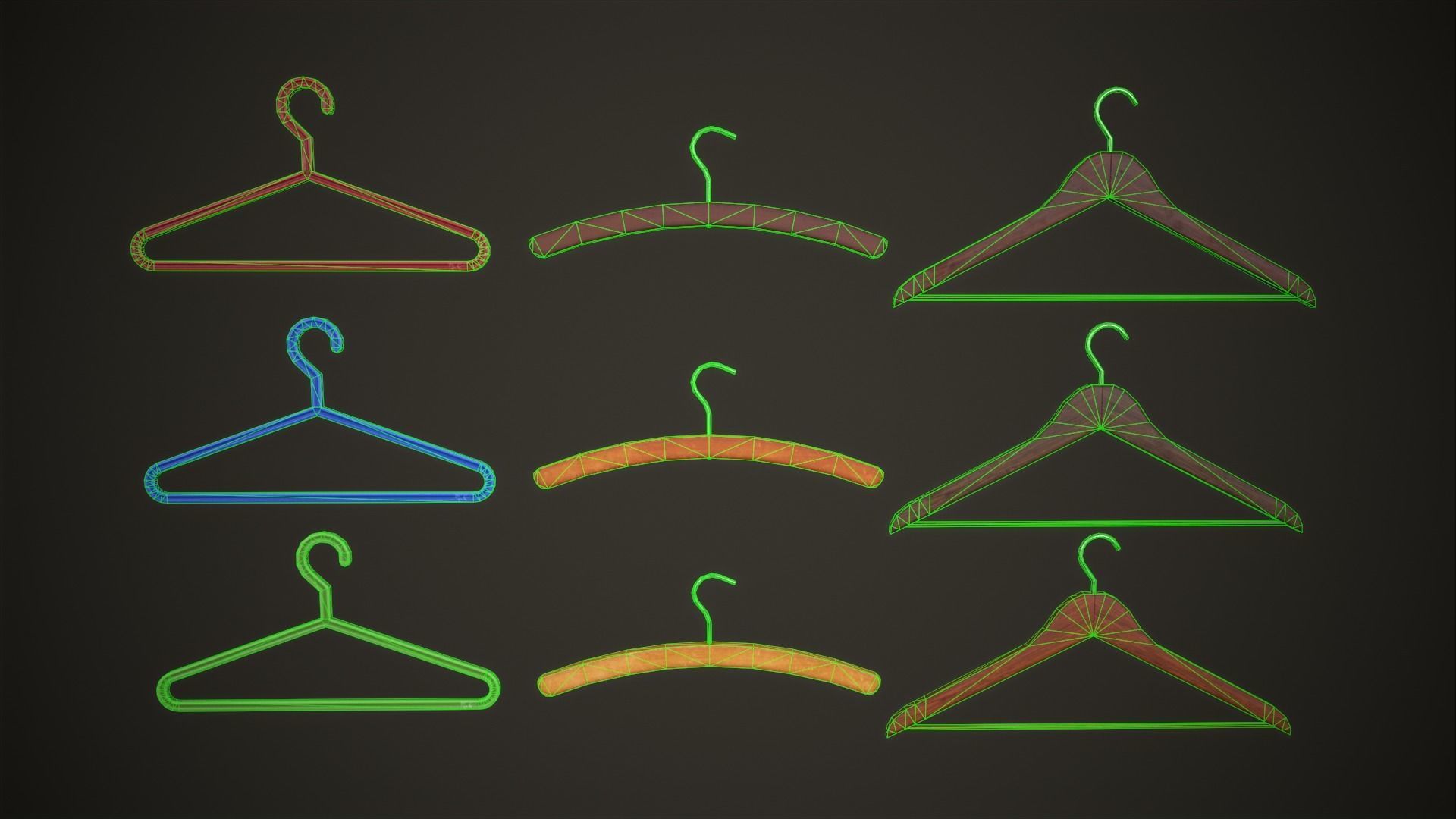 Boxes Wardrobe Hangers Mattress Low-poly 3D model_13