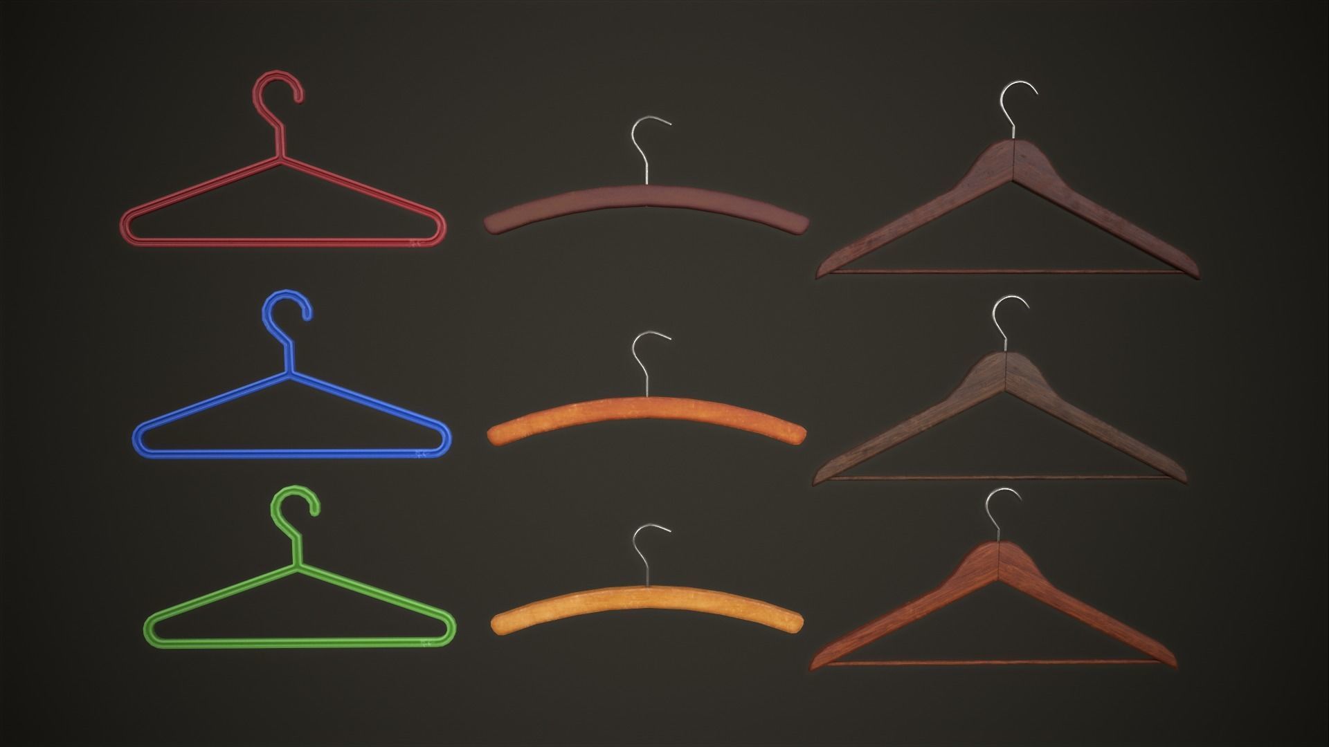 Boxes Wardrobe Hangers Mattress Low-poly 3D model_12