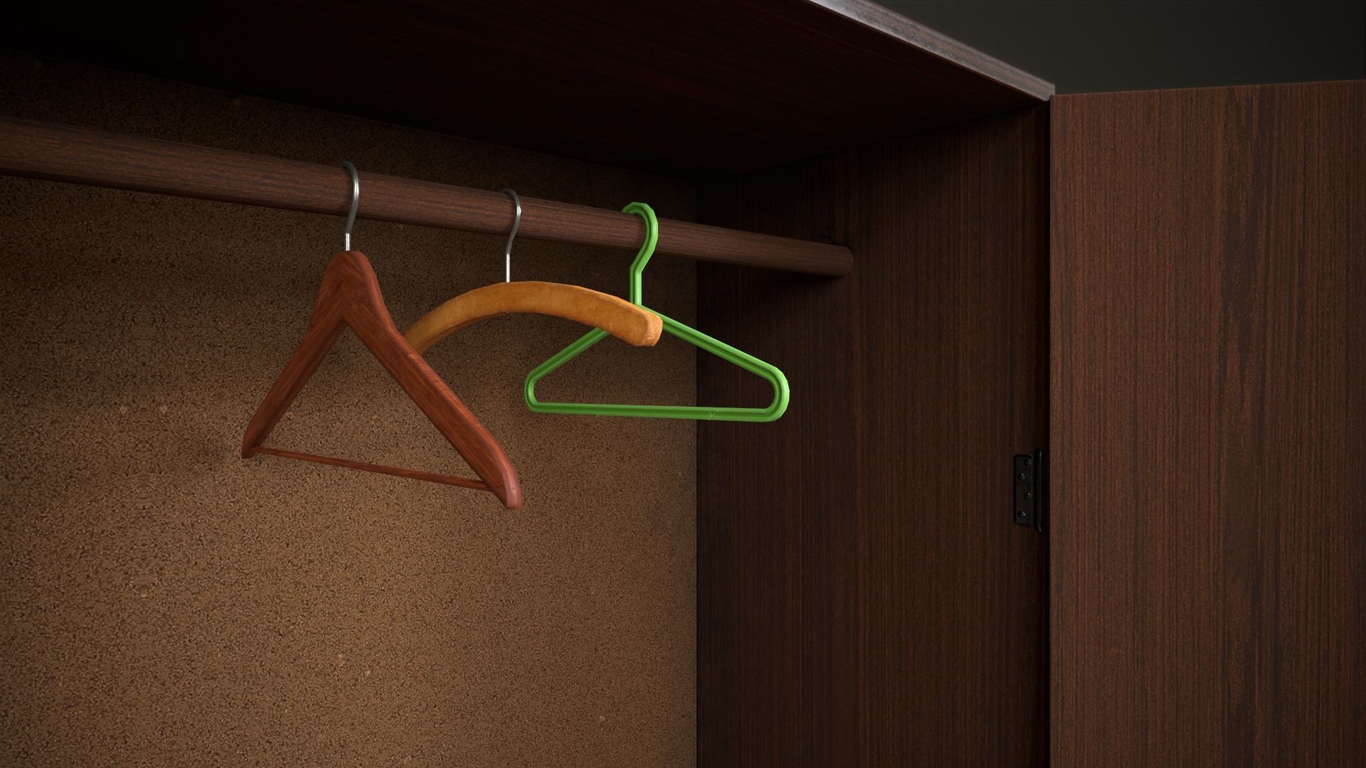 Boxes Wardrobe Hangers Mattress Low-poly 3D model_19