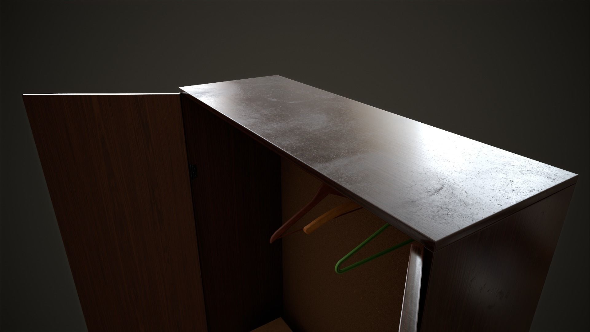 Boxes Wardrobe Hangers Mattress Low-poly 3D model_20