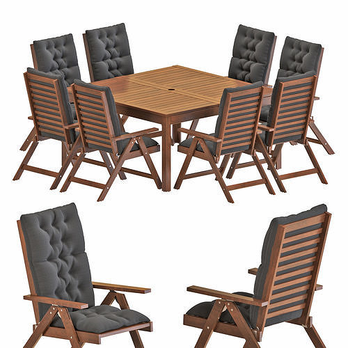 Applaro table and chairs set 01 3D model