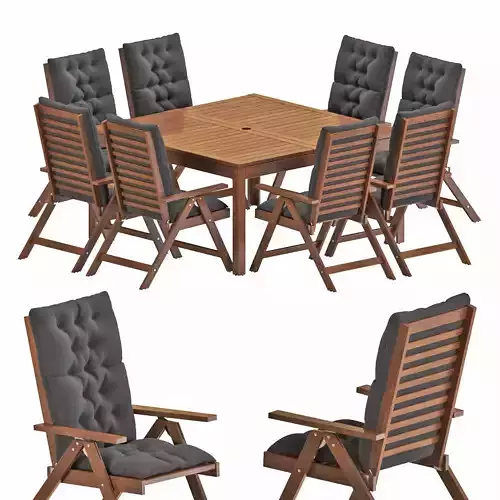 Applaro table and chairs set 01 3D model