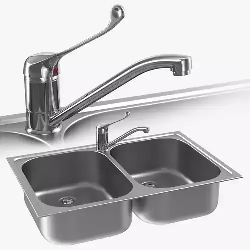 Elbow faucet and Double sink