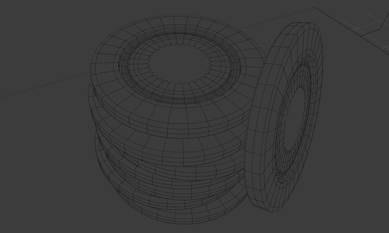 Stack of Poker Chips 3D model Black and Gold Poker  Low-poly 3D model_5