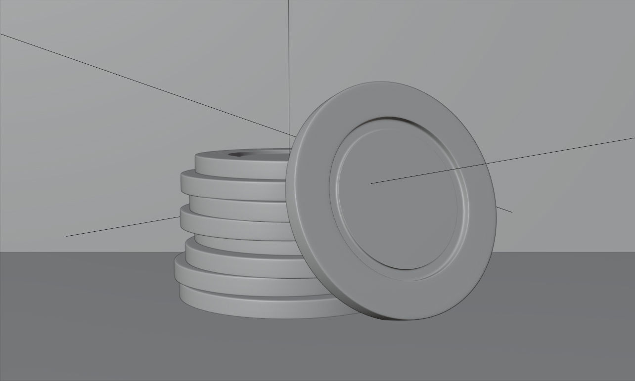 Stack of Poker Chips 3D model Black and Gold Poker  Low-poly 3D model_3