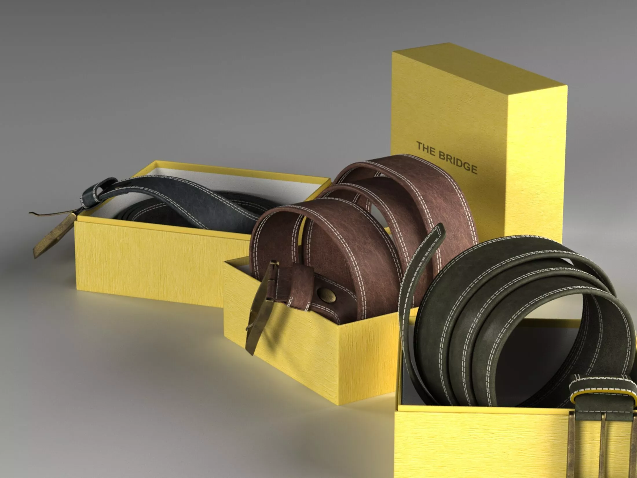 belts three in box Free 3D model